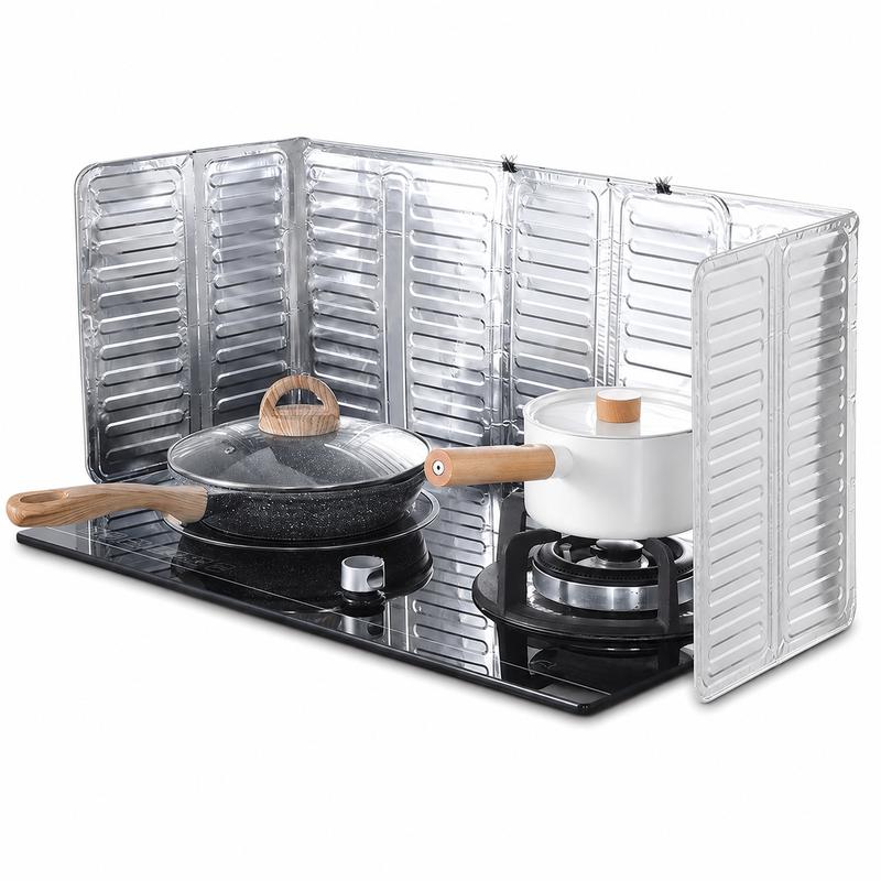Foldable Stove Splatter Guard – Heat-Resistant Aluminum Oil Shield