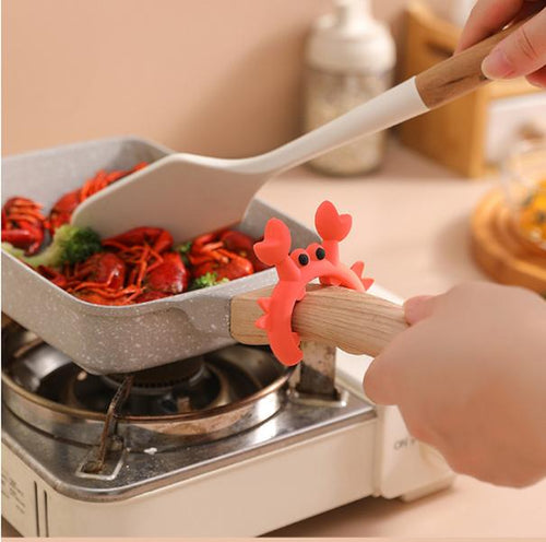Crab Silicone Spatula Holder – Pot Rim Clip Utensil Rest