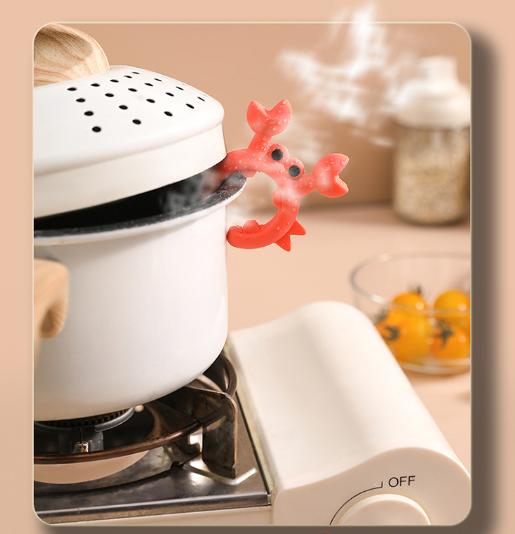 Crab Silicone Spatula Holder – Pot Rim Clip Utensil Rest